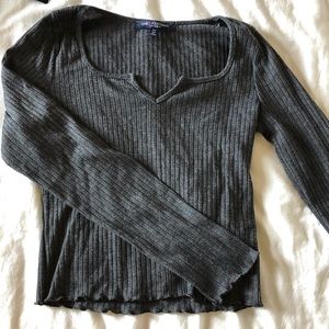 Grey cropped long sleeve